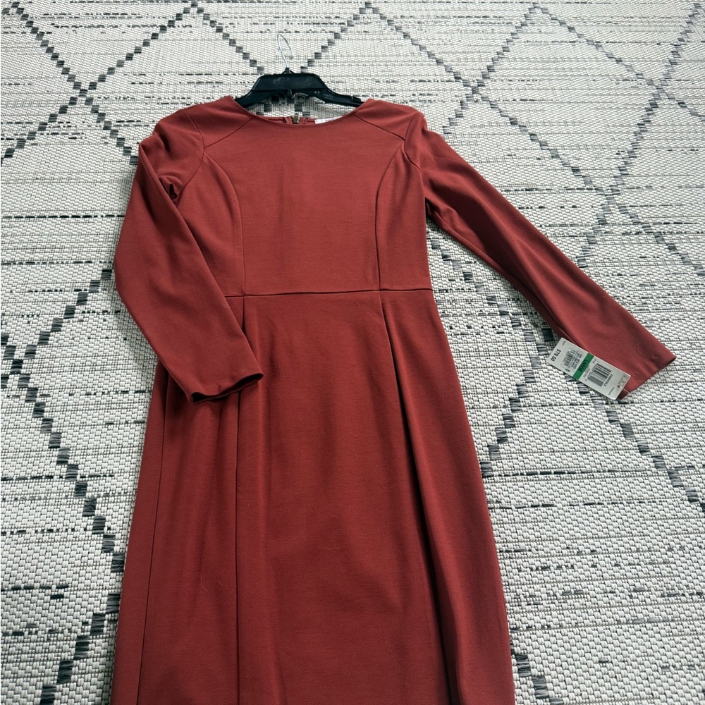 Bar III Red Long Sleeve A-Line Dress